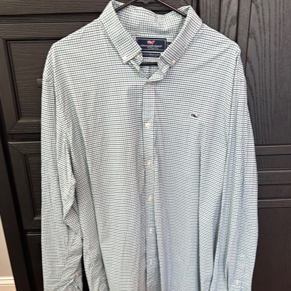 Men's Green Checkered Shirt Vineyard Vines